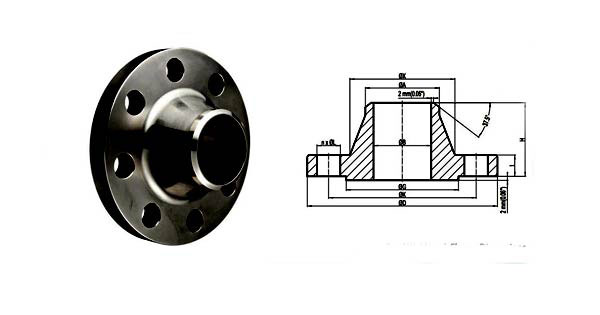 ANSI 150 Weld Neck Flange Dimensions