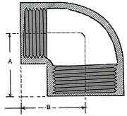 Galvanised Reducing Elbow Dimension